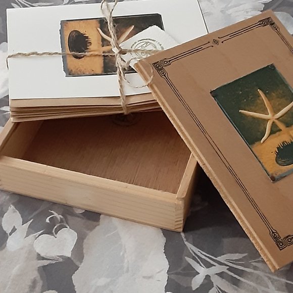 "Starfish" Stationary in wooden Box - Picture 5 of 8